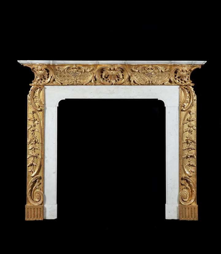 A GEORGE II CHIMNEYPIECE TO A DESIGN